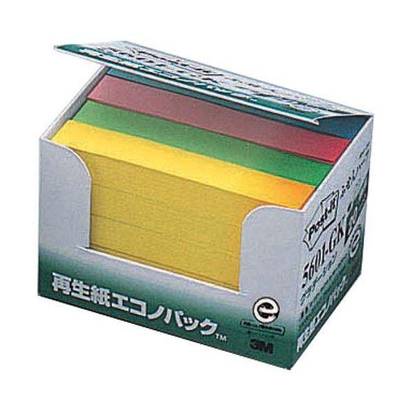 3M　エコノパック製品シリーズ　ふせんハーフ　G・混色（４色）　１００枚×２０個パック　5601-G...