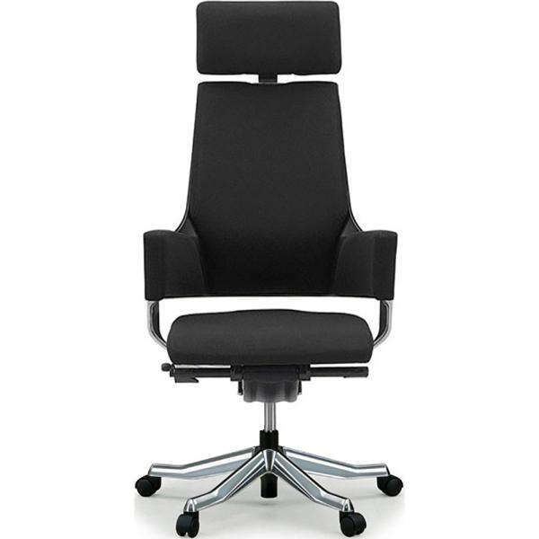 関家具 タスクチェア デルフィ ファブリック張地 ハイタイプ ブラック  137101