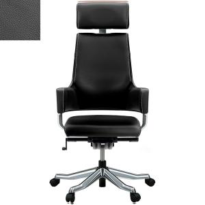 関家具 タスクチェア デルフィ フルレザー ハイタイプ ブラック  068269｜econvecoco