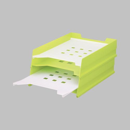 LIHIT LAB.＜リヒトラブ＞ マルチレタートレー 4段式 A-7300-6 黄緑 (A-730...