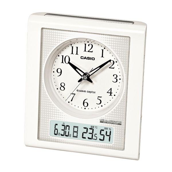 カシオ（CASIO) 置時計 ホワイト 電波時計 TQT-351NJ-7BJF