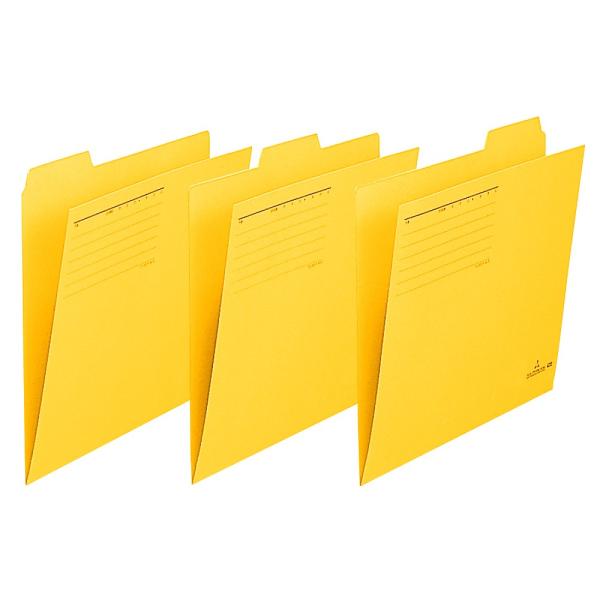 プラス(PLUS)個別フォルダー カットフォルダー マチなし 3山 A4-E イエロー FL-063...