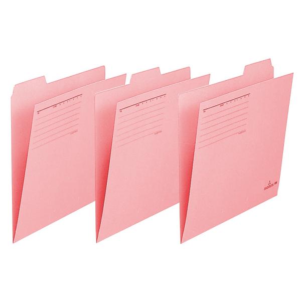プラス(PLUS)個別フォルダー カットフォルダー マチなし 3山 A4-E ピンク FL-063I...