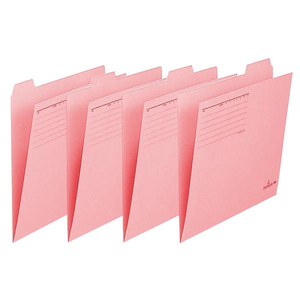プラス(PLUS)個別フォルダー カットフォルダー マチなし 4山 A4-E ピンク FL-064I...