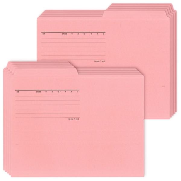プラス(PLUS) カットフォルダー マチなし 2山 A4-E ピンク FL-062IF 　87-3...