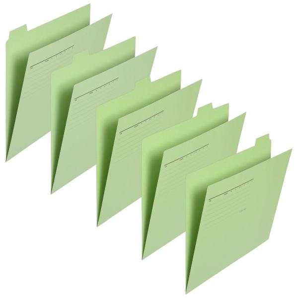 プラス(PLUS) カットフォルダー マチなし 5山 A4-E グリーン FL-065IF 　87-...
