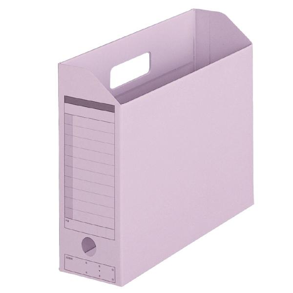 プラス(PLUS) ボックスファイル 古紙パルプ95％再生紙 A4-E バイオレット FL-051B...