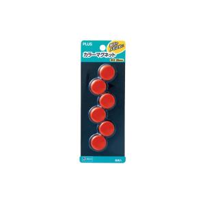 プラス(PLUS)マグネット カラーマグネット 直径20mm 6個入 レッド CP-020M　80-610｜econvecoco