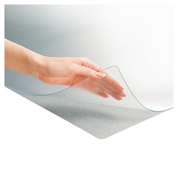 プラス(PLUS) デスクマット ななめカットデスクマット 塩ビ OAタイプ 下敷付 グレー DM-...