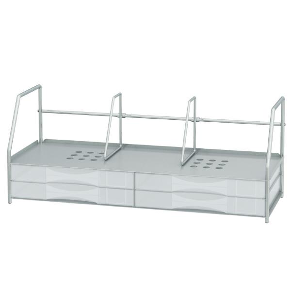 プラス(PLUS)ブックスタンド付レターケース LC-BSタイプ 2段W型 シルバー LC-222B...