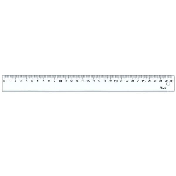 プラス(PLUS)定規 再生PET直定規 30cm 規格：30×3 透明　47-189