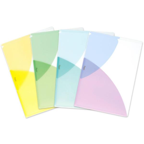 プラス(PLUS) クリアーホルダー パスティ A4サイズ 4色アソートパック FL-700P4-4...