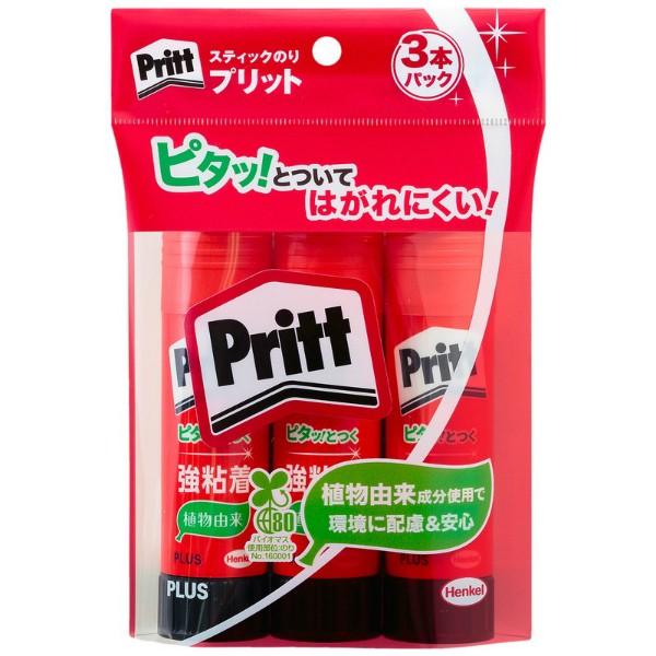 プラス(PLUS) スティックのり Pritt（プリット） ジャンボ　40g　3本パック　NS-70...
