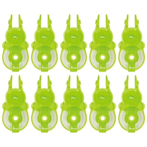 プラス(PLUS) 修正テープ ホワイパースライド 4mm ライムグリーン　交換テープ　10個入 W...