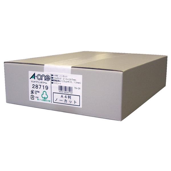 エーワン ラベルシール［プリンタ兼用］A4 スタンダードタイプ ノーカット 500シート 28719...