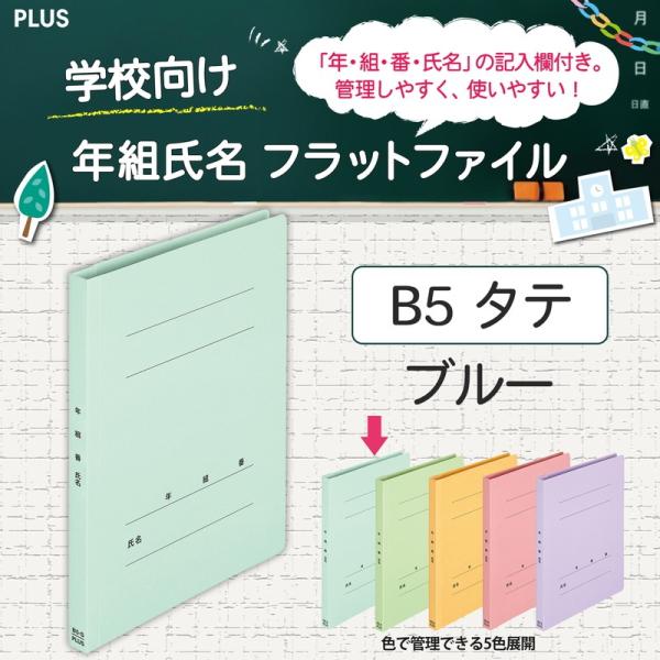 プラス(PLUS) 年組氏名フラットファイル B5S　ブルー NO.031GA 79-525*10　...