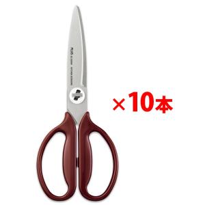プラス(PLUS) キッチンばさみ フィットカットカーブ 料理はさみ カカオブラウン 10本 35-120 ×10｜econvecoco
