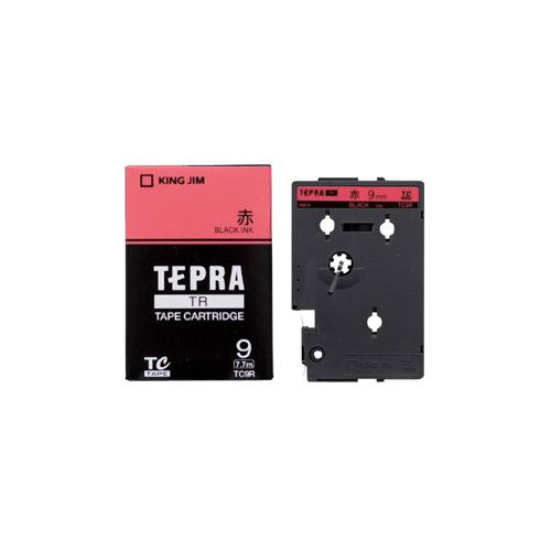 キングジム＜KING JIM＞テプラ TRテープカートリッジ カラーラベル(パステル) 赤／黒文字 ...