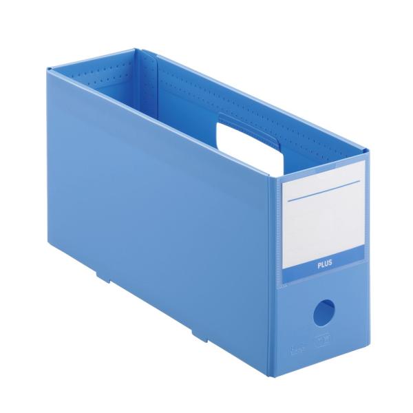 プラス PLUS 抗菌 PPボックス ファイル ハーフサイズ ブルー 76520