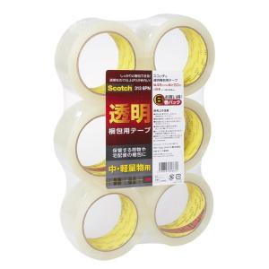 スリーエムジャパン スコッチR 透明梱包用テープ 中軽量物 313 6PN｜econvecoco