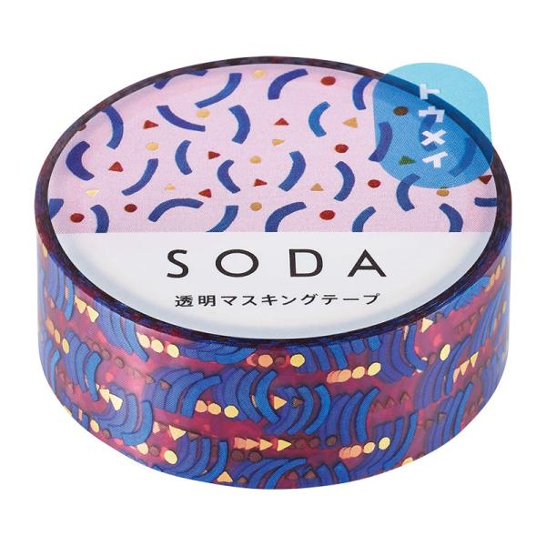 ソ−ダ 透明マステ パタ−ン  3個入り CMTH15-002