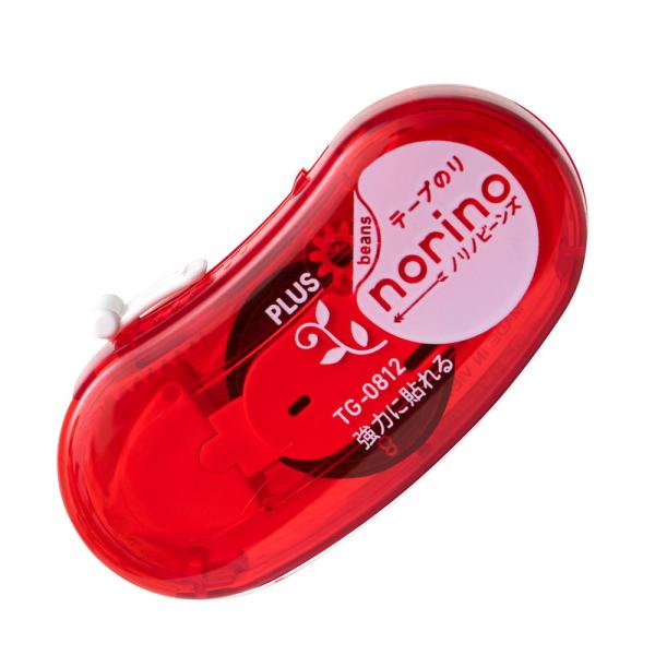 プラス PLUS テープのり ノリノビーンズ 強力に貼れる クリアレッド TG-0812 54-41...