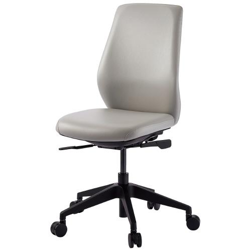 CMC(中央可鍛工業) 事務イス NC-200V ライトグレー レザー張り 128125