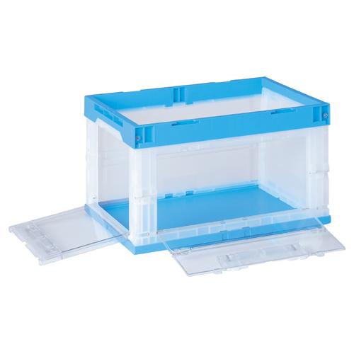 岐阜プラスチック工業 オリタタミコンテナ CB-51 2面扉 青 322687