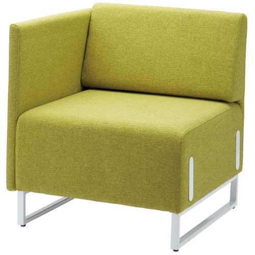 FRENZ 応接チェア LDP-W 背・右片肘付 イエローG LDP-BAARR WH SET YG...