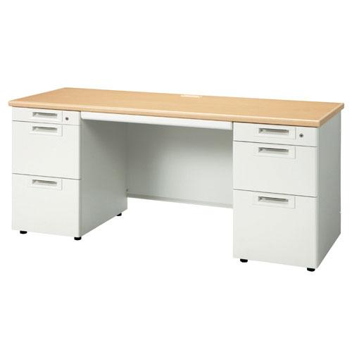 プラス 両袖机 RJ-166D-33 WM ホワイトメープル 829908