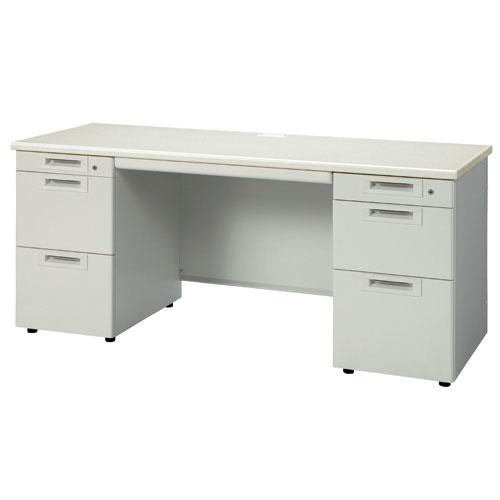 プラス 両袖机 RJ-166D-33 LGY エルグレー 829909