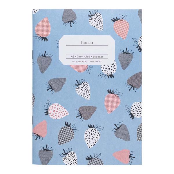 日本ノート nipponnote 柄ノート hocco (ホッコ) A5 いちご 5冊セット X00...