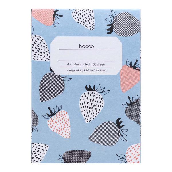 日本ノート nipponnote 柄ノート hocco (ホッコ) A7メモ いちご 5冊セット E...