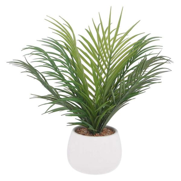 不二貿易 フェイクグリーン ヤシ セラミックポット グリーン 41132