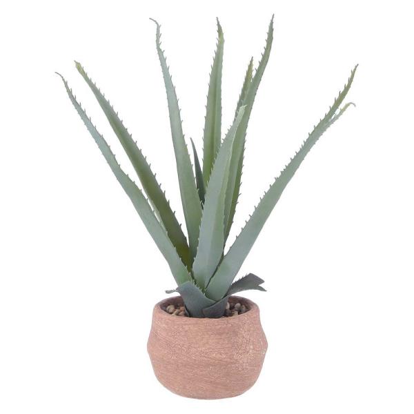 不二貿易 フェイクグリーン アロエ Sサイズ セメントポット グリーン 41134