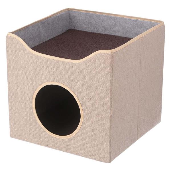 不二貿易 ペットハウス ルーフベッド付き ベージュ 53718