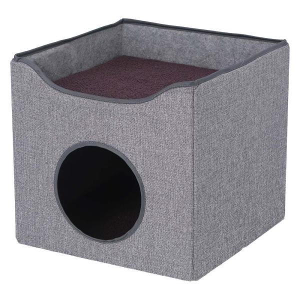 不二貿易 ペットハウス ルーフベッド付き グレー 53719