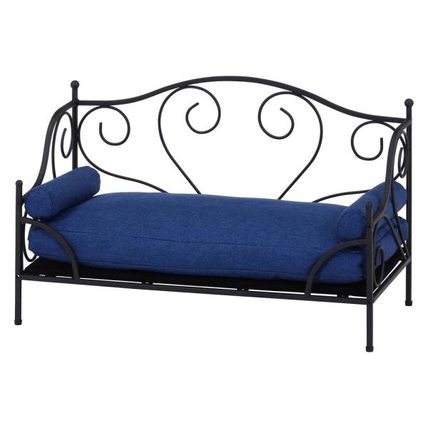 不二貿易 ペットデイベッド ブラック / ブルー 45228