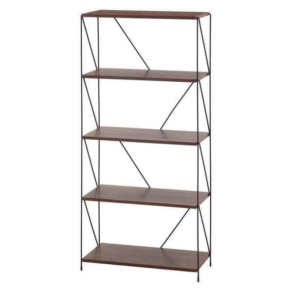 不二貿易 EZBO ワイヤーラック 5段 60幅 ミドルブラウン 77545