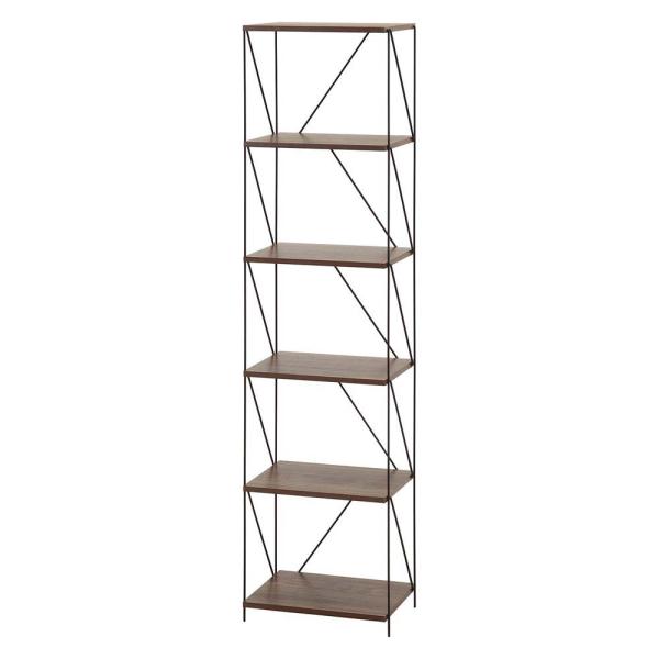 不二貿易 EZBO ワイヤーラック 6段 40幅 ミドルブラウン 77546