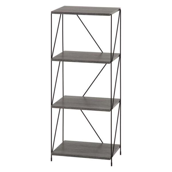 不二貿易 EZBO ワイヤーラック 4段 40幅 グレー 77552