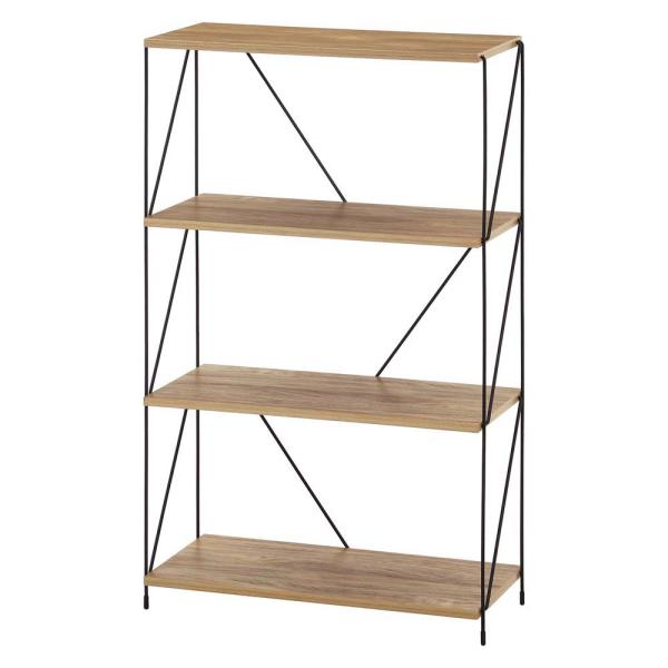 不二貿易 EZBO ワイヤーラック 4段 60幅 オークナチュラル 77563