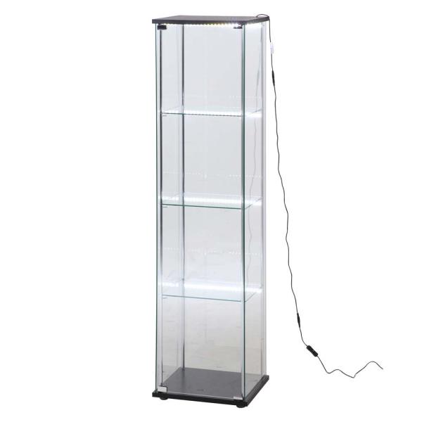 不二貿易 ガラスコレクションケース4段 LED 99490