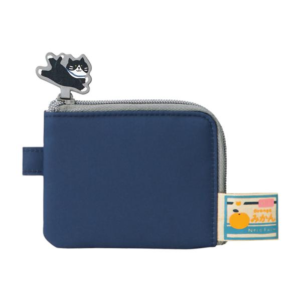 LIHIT LAB.＜リヒトラブ＞ にゃんシーン フラットカードポーチ インディゴブルー A2220...