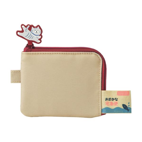 LIHIT LAB.＜リヒトラブ＞ にゃんシーン フラットカードポーチ ビスケットベージュ A222...