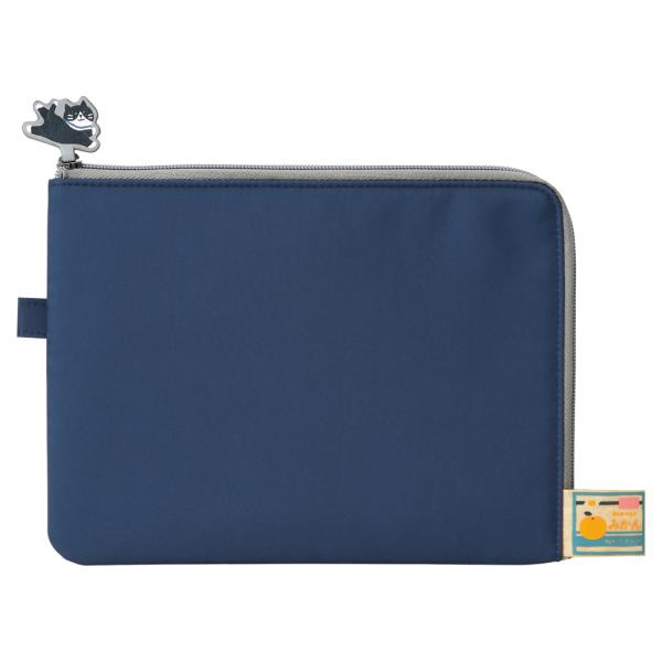 LIHIT LAB.＜リヒトラブ＞ にゃんシーン フラットポーチ インディゴブルー A2222-11