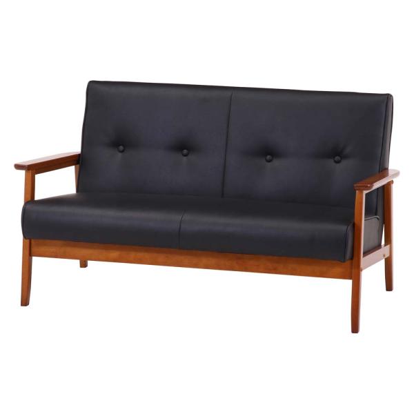 不二貿易 バイキャストPUソファ ミート 2P ダークブラウン 73761