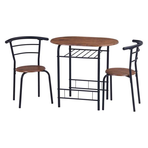 不二貿易 ダイニング3点セット ブラウン 19361