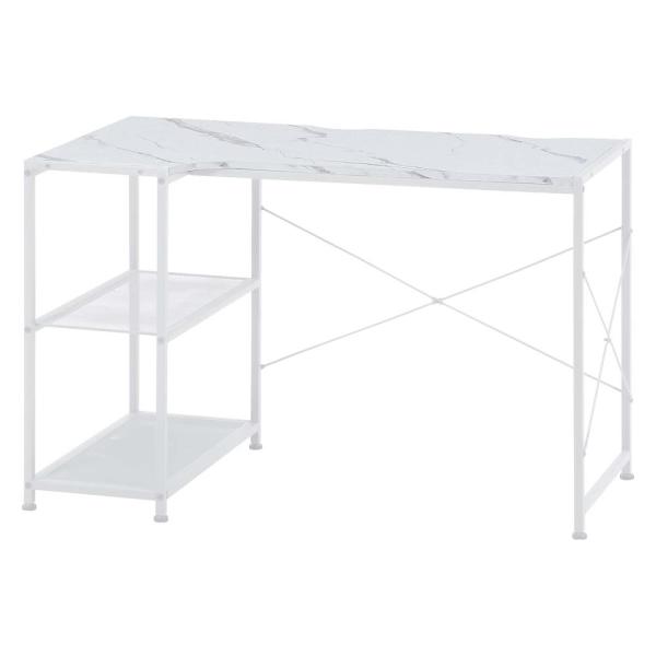 【欠品中:納期未定 入荷次第発送】不二貿易 左右組み換えコーナーデスク ルカ ストーン 73616