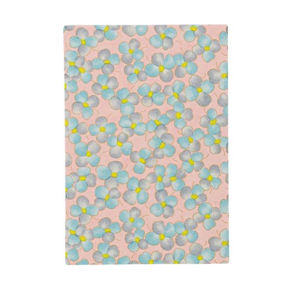 呉竹 御朱印帳 大判 小花柄・ブルー LH10-18